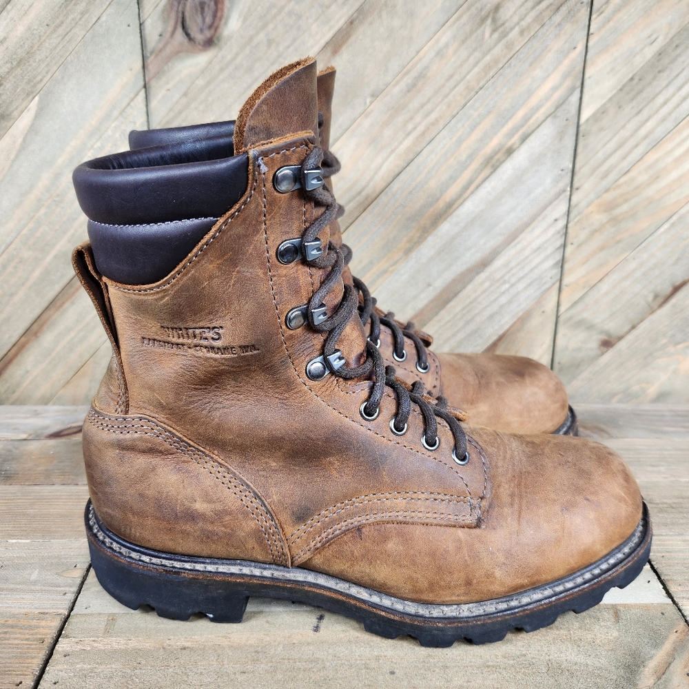 Whites Boots Hillyard Mens Leather Work Boots Size 8 D Distress Brown Soft Toe